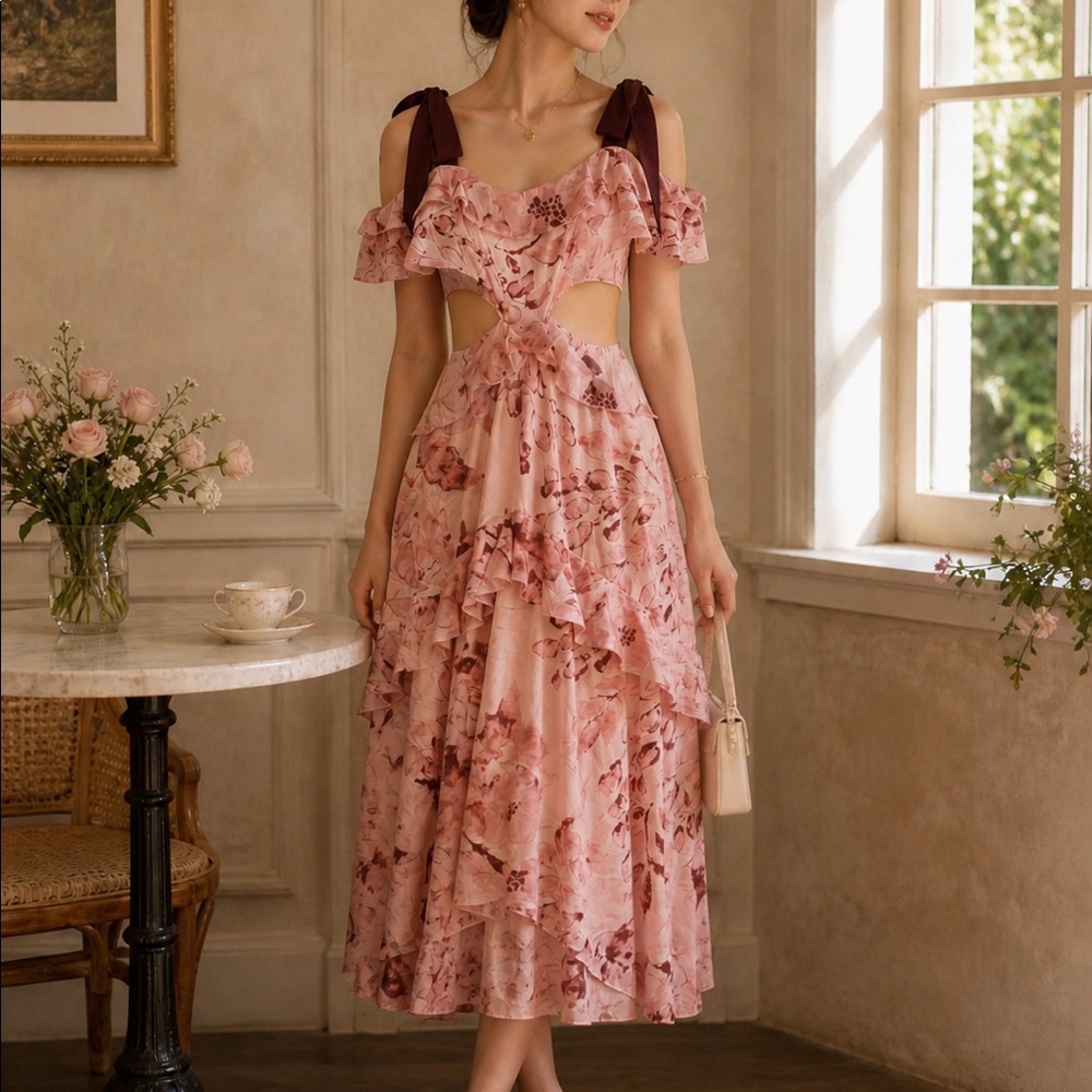ByEgreis Floral Cutout Dress - Picture 10 of 10